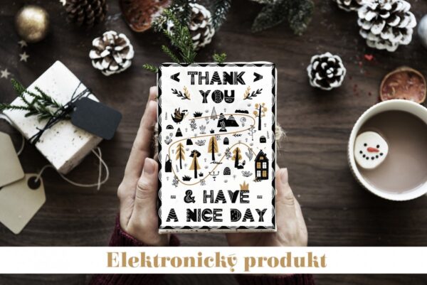 Dárky last minut: Thank you (zimní e-plakát/kartička)