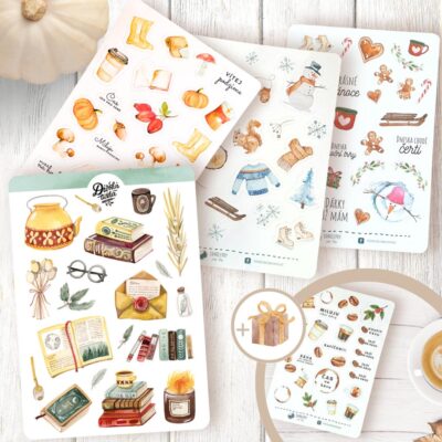 Podzimně-zimní hygge sada samolepek (jen v září)