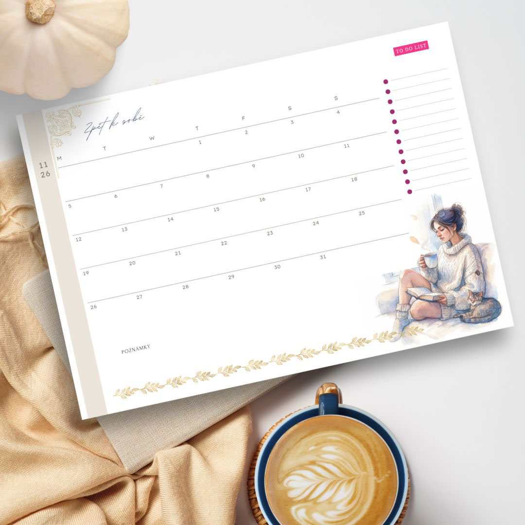 Ilustrovaný měsíční plánovač a kalendář Zpět k sobě 2026 - Obrázek 7