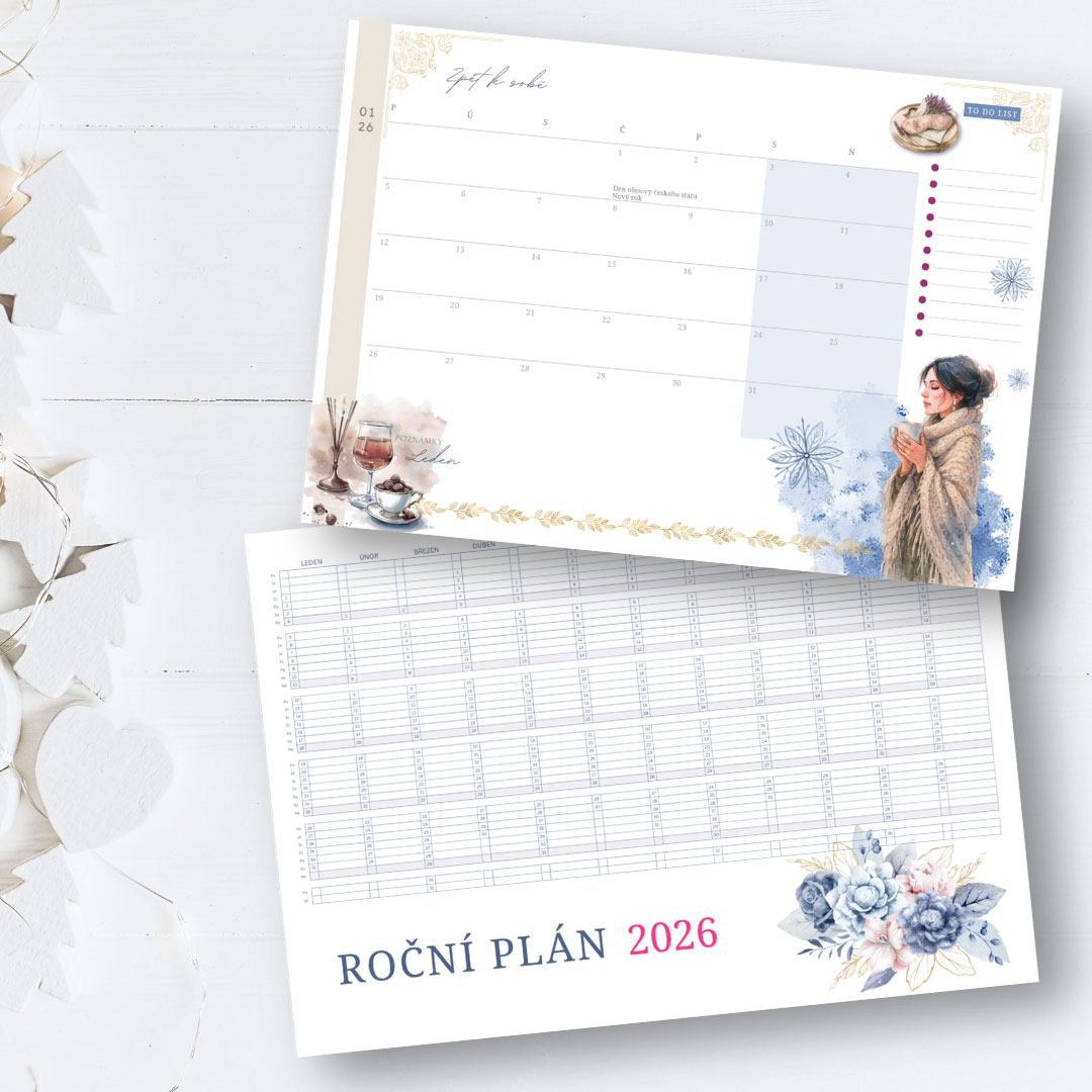 Ilustrovaný měsíční plánovač a kalendář Zpět k sobě 2026 - Obrázek 4